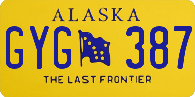 AK license plate GYG387