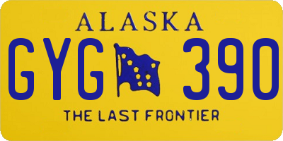 AK license plate GYG390