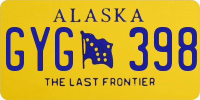 AK license plate GYG398