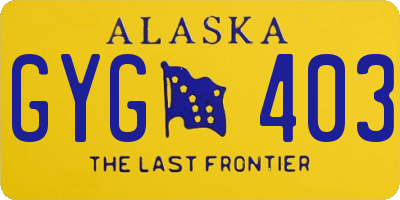 AK license plate GYG403
