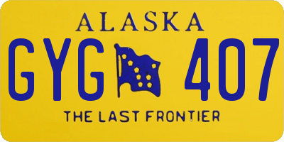 AK license plate GYG407