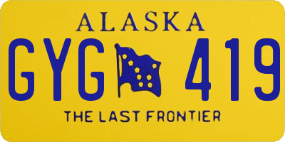 AK license plate GYG419