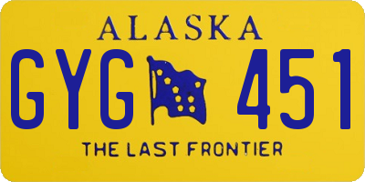 AK license plate GYG451