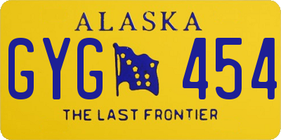 AK license plate GYG454