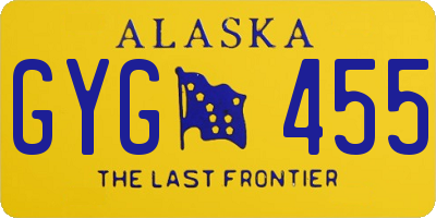 AK license plate GYG455