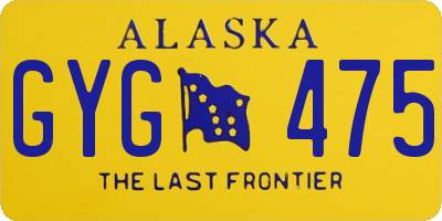 AK license plate GYG475