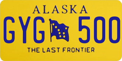 AK license plate GYG500