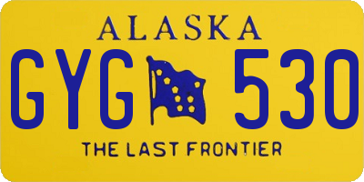 AK license plate GYG530