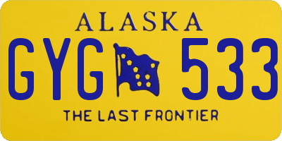 AK license plate GYG533