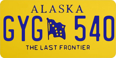 AK license plate GYG540