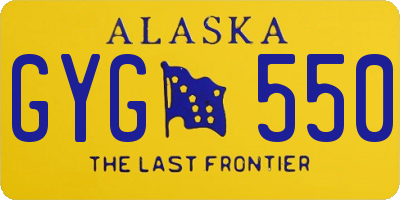 AK license plate GYG550