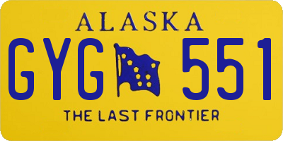 AK license plate GYG551