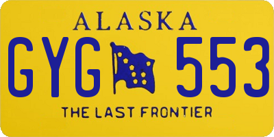 AK license plate GYG553