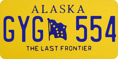 AK license plate GYG554