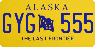 AK license plate GYG555