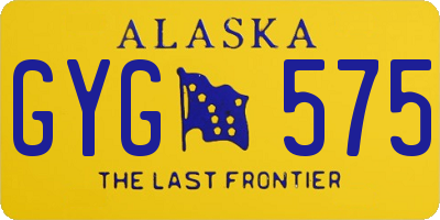 AK license plate GYG575