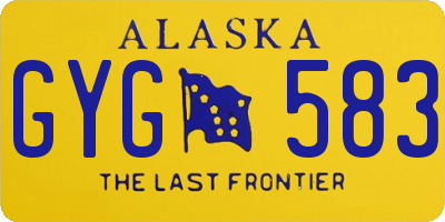 AK license plate GYG583