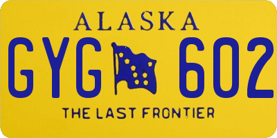 AK license plate GYG602