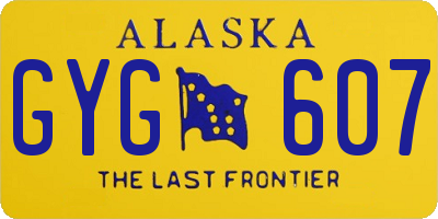 AK license plate GYG607