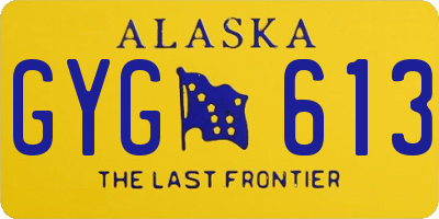 AK license plate GYG613