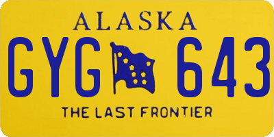 AK license plate GYG643