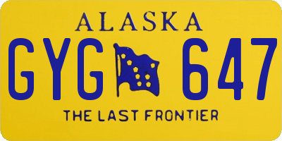 AK license plate GYG647