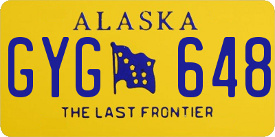AK license plate GYG648