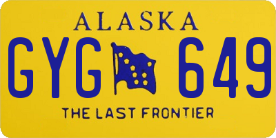 AK license plate GYG649