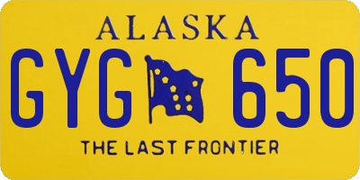 AK license plate GYG650