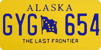 AK license plate GYG654