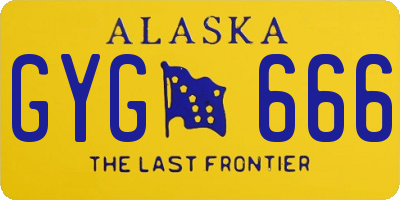 AK license plate GYG666