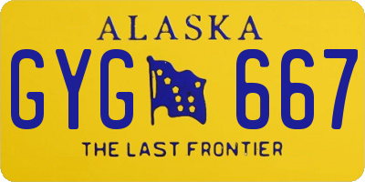 AK license plate GYG667