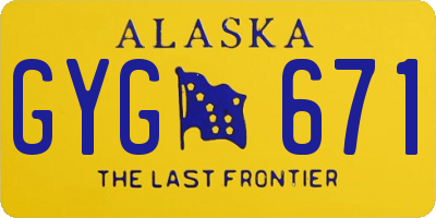 AK license plate GYG671