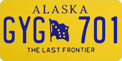 AK license plate GYG701