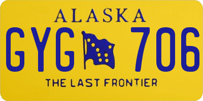 AK license plate GYG706