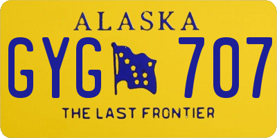AK license plate GYG707