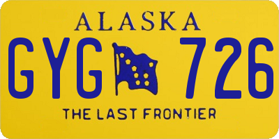 AK license plate GYG726