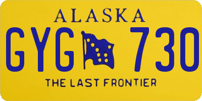 AK license plate GYG730