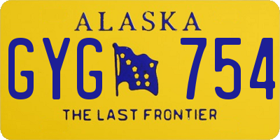 AK license plate GYG754