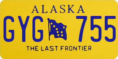 AK license plate GYG755
