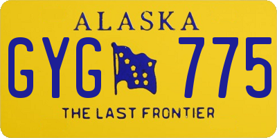 AK license plate GYG775