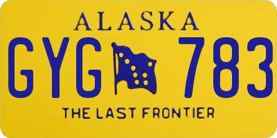 AK license plate GYG783