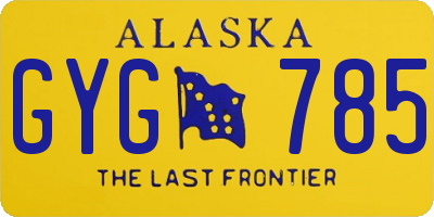 AK license plate GYG785