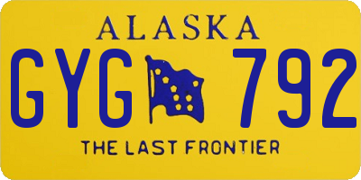 AK license plate GYG792