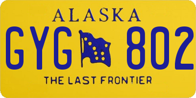 AK license plate GYG802