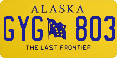 AK license plate GYG803