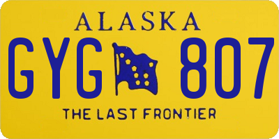 AK license plate GYG807