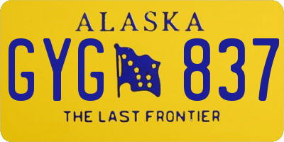 AK license plate GYG837