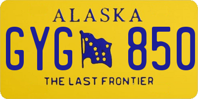 AK license plate GYG850