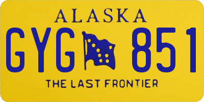 AK license plate GYG851